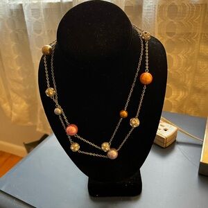 Multi-Color Beaded Double Strand Necklace - Unbranded